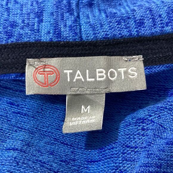 T by Talbots Cardigan Women’s M Blue Space Dye Open Front Knit Casual Preppy - Picture 5 of 8